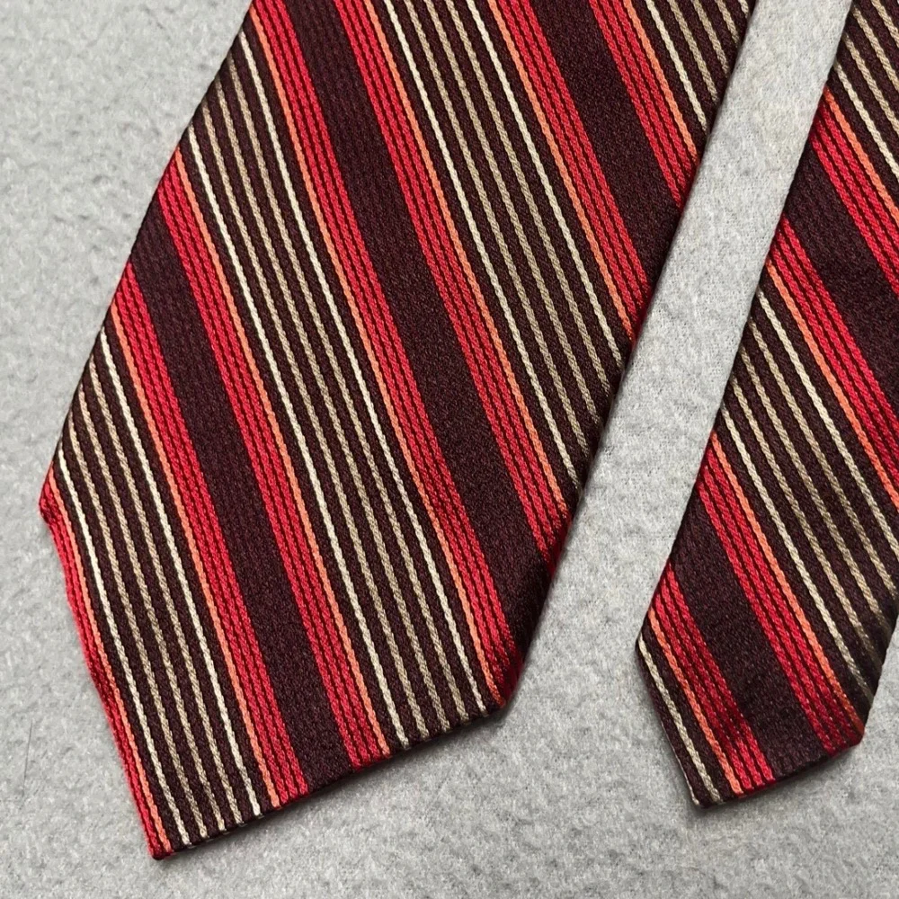 Robert Talbott Best of Class Men Silk Tie Shiny premium Burgundy Red Striped USA
